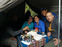 Café da manhã durante a caminhada
