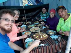 Almoço durante a caminhada